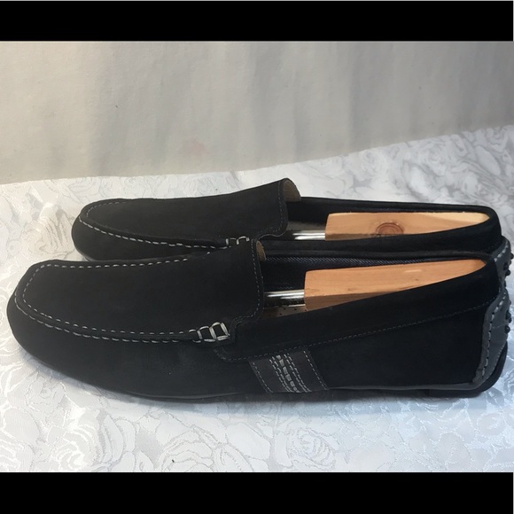 black suede driving moccasins